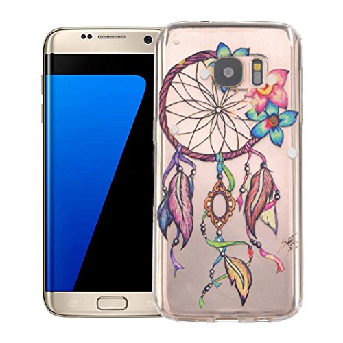 Samsung Galaxy S7 edge Case,AutumnFall® Ultra Thin Clear Art Pattern Crystal Gel TPU Rubber Flexible Slim Skin Soft Case for Samsung Galaxy S7 Edge (E)