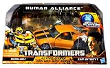 Hasbro Year 2010 Transformers Human Alliance "Hunt for the Decepticons" Series Robot Action Figure Set - Voyager Class 7 Inch Tall BUMBLEBEE (Vehicle Mode: Camaro Concept) with Flip Out Cannon Plus 2-1/2 Inch Tall Sam Witwicky with White Shirt FigureIMAGE