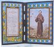St. Francis of Asissi Stained Glass Plaque in English or Spanish, 10" x 7" - MADE IN ITALY