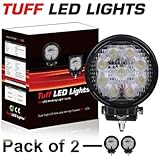 Tuff LED Lights 2 X 4" Inch Round 27watt LED Work Lamp Light 1550 Lumen, Off Road, Atv, Utv, Polaris Ranger