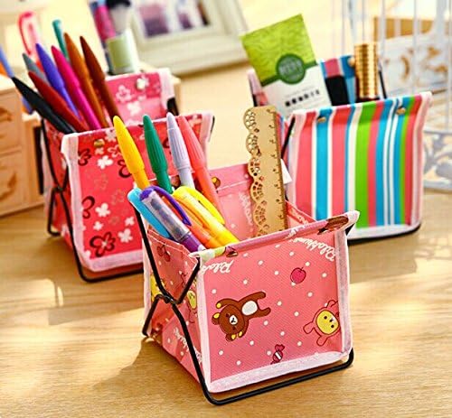4 OPCC Mini Bright Folding Foldable Makeup Cosmetic Sundry Pouch Storage Box Container Bag Stuff Stationary Organizer Case Basket Desktop Home Office Supplies Pen Pencil Holder