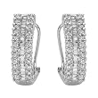 Hoops Earrings With 1.00ctw Genuine Clean Diamonds Made in 14K White Gold Length 19mm