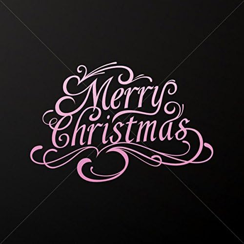 Decal Sticker Merry Christmas Lettering Tablet Laptop Weatherproof Spo Pink (40 X 26.2 In)