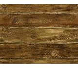 Walnut Faux Log Cabin Wallpaper