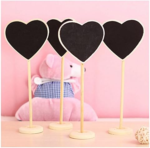 Heart-shaped Mini Board 10 X Boards on a Stick Stand Holder-brand New Site Wedding Decoration