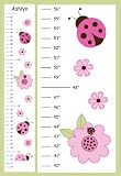 Personalized Pink Ladybugs Canvas Growth Chart