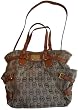 Michael Kors Purse Handbag Gansevoort Large North South Tote Beige/Ebony/Luggage