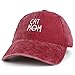 Trendy Apparel Shop Cat Mom Text Embroidered Washed Cotton Baseball Cap - Burgundy