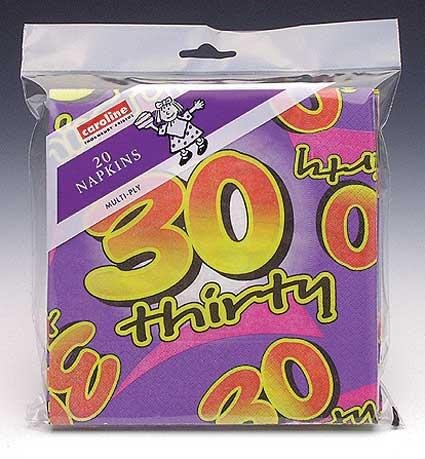 Childrens Toyshop  Toys : Catering Tableware | Napkins 33cm - 30th