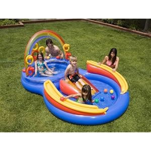 Intex 117-by-76-by-53-Inch Rainbow Ring Pool Play Center