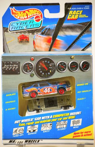 1997 - Mattel - Hot Wheels / Cyber Racers - Pontiac Grand Prix Race Car - Mattel Wheels - #44 Car w/ Game Computer Inside - Graphics & Sound - Very Rare - MIB - Out of Production - Limited Edition - Collectible