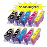 Produkt-Bild: 10x Druckerpatronen mit CHIP f&uuml;r Canon (je Farbe 2 Patronen) ersetzt PGI-5 / CLI-8