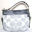 Authentic Coach Signature Zoe Shoulder Bag 14630 White Gray