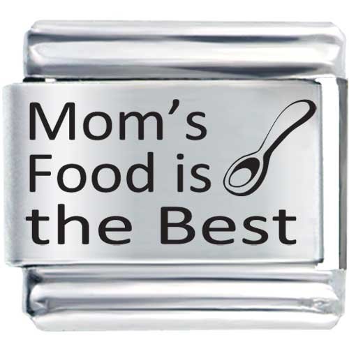 Family Mom's Food Is The Best Laser Italian Charm Bracelets