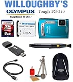 Olympus Tough TG-320 14.0 MP Digital Camera (Blue) with 3.6x Wide Angle Optical Lens + Spare Lithium Ion Rechargeable Batt...