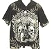 Dragonfly Clothing The Rising Shirt Black & White Skeleton on Motorcycle Shirt Med. - 3XL