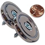 2 Pack Neodymium Round Base or Cup Magnet, 1.42 Inch Diameter, 70lbs Holding Force
