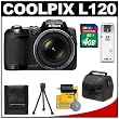 Nikon Coolpix L120 14.1 MP Digital Camera (Black) with 4GB Card + Case + Cleaning & Accessory Kit Nikon Coolpix L120 14.1 MP Digital Camera (Black) with 4GB Card + Case + Cleaning & Accessory Kit