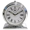 Shiny Retro Alarm Clock - Silvertone