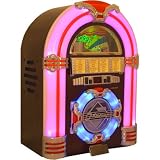 Classic Mini Desktop Jukebox AM/FM, CD With Multi-colour Lighting