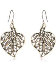 Lucky Brand Gold Leaf Drop Earrings