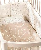Babydan Junior Bed Linen - Hearts Beige Duvet and Pillow Case Set 100 x 140