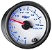 GlowShift White 7 Color Volt Voltmeter Gauge - Voltage Range 8-18 Volts - White Dial - Clear Lens - 2-1/16