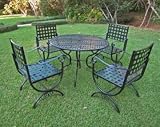 Contemporary Iron Round Table and 4 Chairs