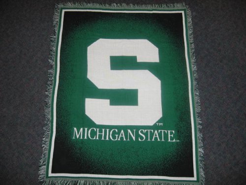 MICHIGAN STATE SPARTANS 48x 60 Triple Woven Jacquard KNIT THROW BLANKET