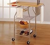 Kitchen Island (chrome/natural) (33"w x 18"d x 36"h)