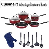 Cuisinart 55-10R Cuisinart Advantage Red Non-Stick 10-piece Cookware Set Bundle