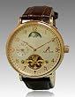 ADEE KAYE MENS AUTOMATIC 22 JEWELS WHITE DIAL LEATHER WATCH AK7117-MRGWHT