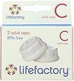 Lifefactory Flat Cap for 4 & 9-Ounce Glass Bottles, 2-Pack, White