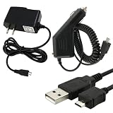 HTC EVO 4G Sprint Combo Rapid Car Charger + Home Wall Charger + USB Data Charge Sync Cable for HTC EVO 4G Sprint