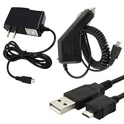 HTC EVO 4G Sprint Combo Rapid Car Charger + Home Wall Charger + USB Data Charge Sync Cable for HTC EVO 4G Sprint
