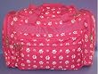 Designer Duffel Bag - Raspberry Paw Design 19" Duffel Bag (Paw Print Duffel) Detachable Strap - Raspberry with White Paws