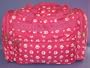 Designer Duffel Bag - Raspberry Paw Design 19" Duffel Bag (Paw Print Duffel) Detachable Strap - Raspberry with White Paws