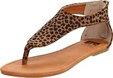 BC Footwear Women's Green-Eyed Monster Cheetah Thong Sandal