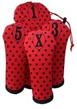 Jaci's Gem Collection By Luco Sport Ruby Polka Dot Golf Head Cover Set of 4