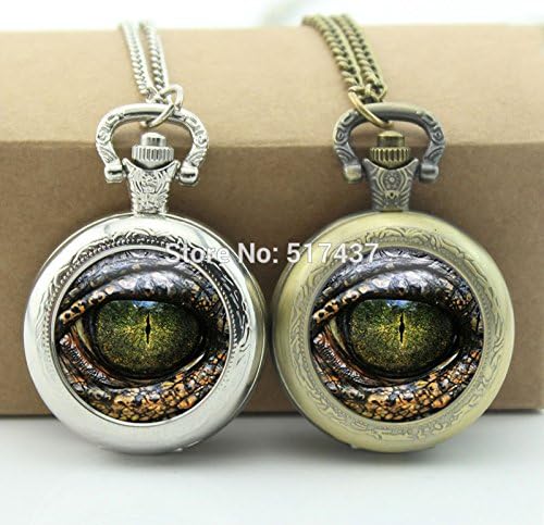 Pretty Lee Slug Eye Pocket Watch Glass Cabochon Locket Necklace Vintage Bronze Pocket Watch Necklace