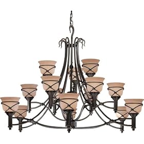 Minka Lavery Lights 1979-1-138 Large 15LT Chandelier - Aspen Bronze Rustic Indoor Lighting by Minka