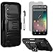 ZTE QUARTZ CASE, Phonelicious® For ZTE QUARTZ Z797C (Straight talk) Xtreme Heavy Duty Hybrid Armor Dual Layer Rhino Kickstand Belt Holster Clip Combo Rugged Case Tuff + LCD Clear Screen Phone Protector Combo & Phonelicious® Pen Stylus (BLACK EXTREME)