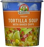Dr. McDougall's Right Foods Vegan Tortilla Soup with Baked Chips, 2-Ounce Cups (Pack of 6)