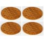 4 Topfuntersetzer / Holzuntersetzer / Untersetzer in Bambus-Optik � 18 cm, 0,8 cm dick, 2. Wahl