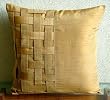 Gold Bricks - Decorative Pillow Covers - Silk Pillow Cover with Basket Weave
