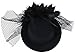 Fascinator Mini Top Hat Hair Clip Flower Feather Pillbox Hat for Women Black