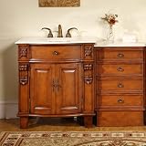 Spooner (single) 53-Inch Traditional Bathroom Vanity Set With Side Cabinet