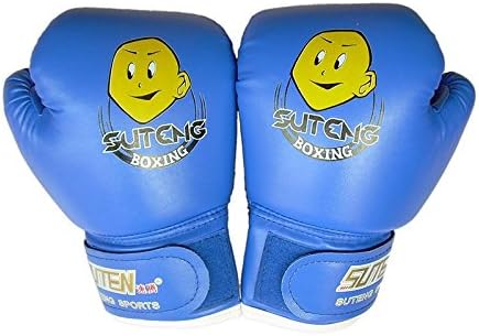 SNTEN Kids Children Cartoon Sparring Dajn Boxing Gloves Training Age 3-12 Years (Solid Blue)