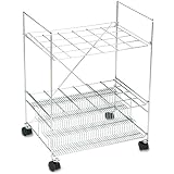 Safco 3089 Mobile Chrome Wire Roll File, for 24 3-1/2x3-1/8 Tubes, 22-1/2wx14-5/8dx32-1/4h