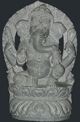 8" Ganpati Ganesha Lord Ganesh Stone Statue India